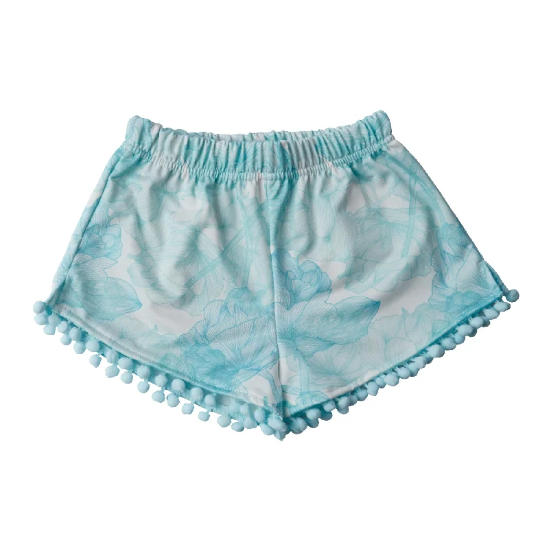 GIRL'S SHORTS FLOWERS MINT